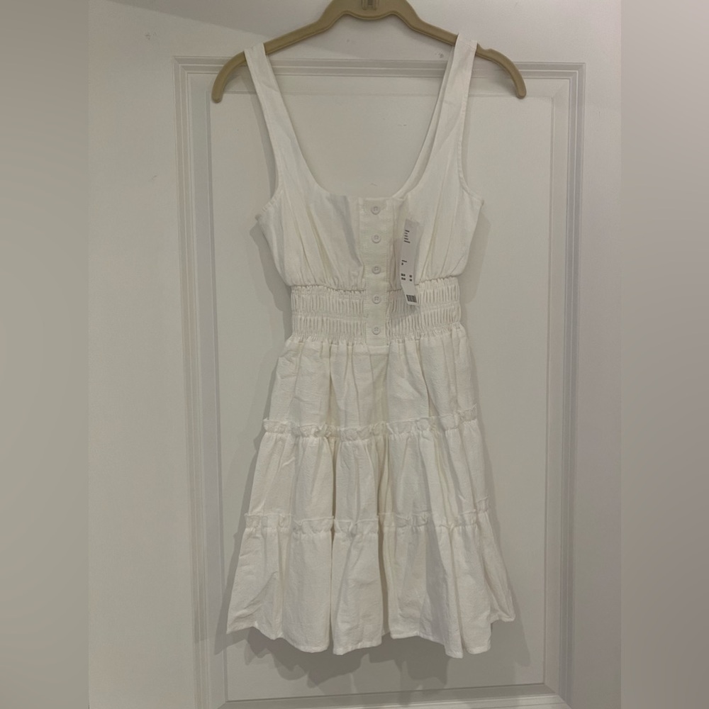 Urban Outfitters Hailey Tiered Mini Dress in White, Size Xs, NWT